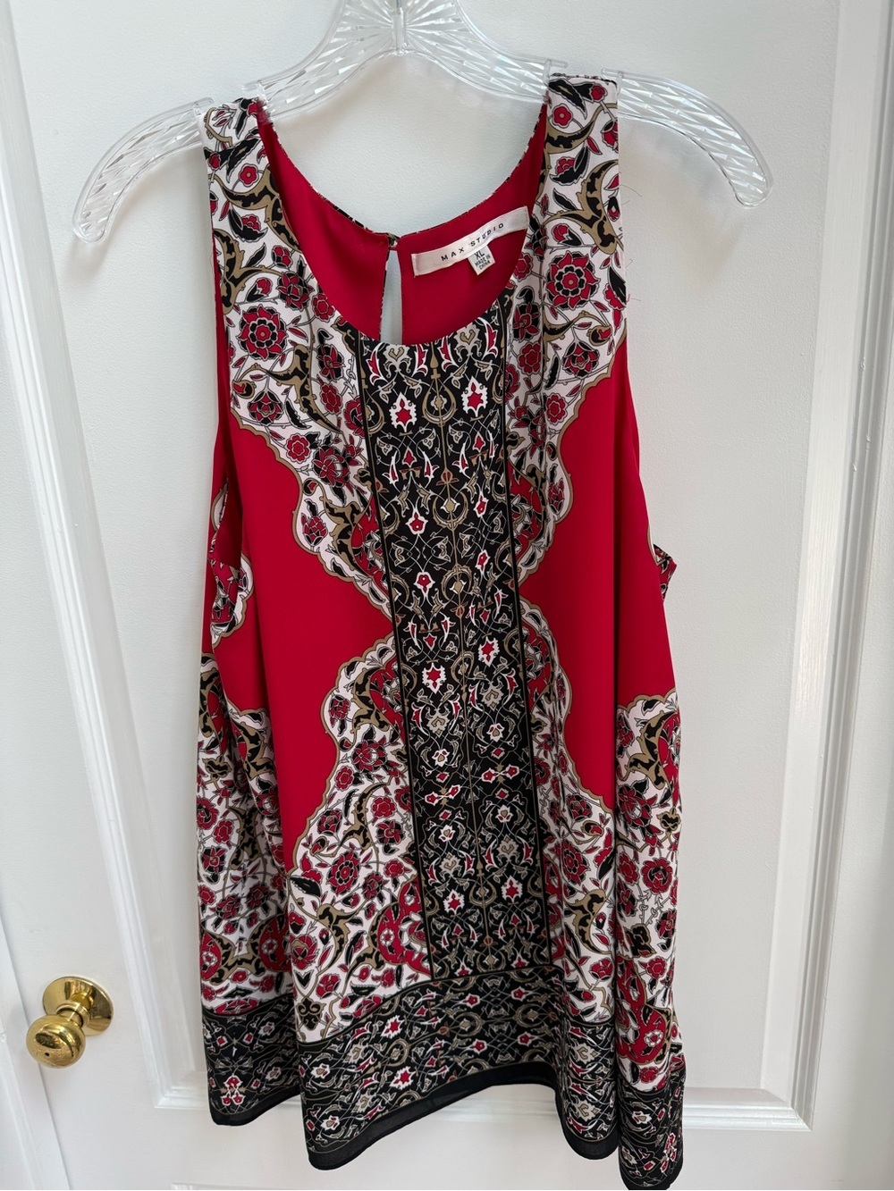 Max Studio XL Sleeveless Top Red